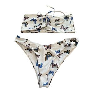 Target Two-Piece Swimsuit, Size M, Butterfly Print.